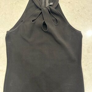 White House Black Market Black Sleeveless Twist Front Top